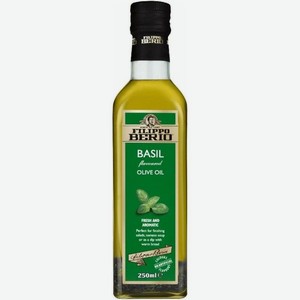 Масло оливковое Filippo Berio Extra Virgin Базилик нерафинированное 250мл, 250 мл