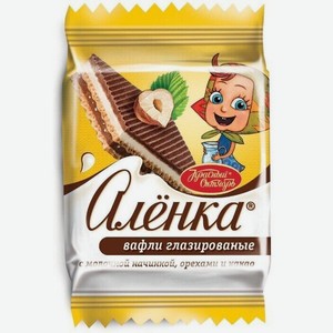 Вафли Красный Октябрь Аленка с молочной начинкой орехами и какао 20 г