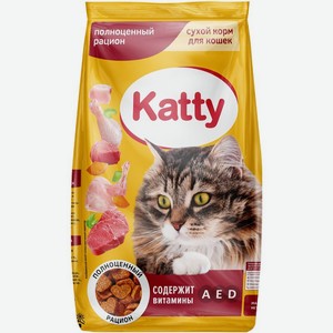 Корм сухой Katty для взрослых кошек 800г, 800 г