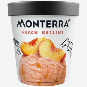Мороженое Monterra Peach Bellini Персиковый беллини с кусочками персика с взрывной карамелью в шоколаде 10%, 293г, 293 г