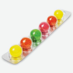 Жевательная резинка Зебра в Клеточку шарики, со вкусами яблока, лимона, апельсина, клубники 12 г