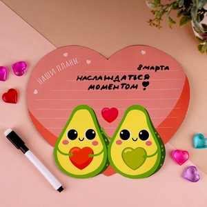 Магнитный планер для заметок с маркером, PREZENT, в ассортименте