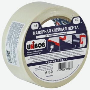 Лента Unibob малярная белая 48мм*40м