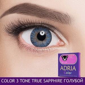 ADRIA Цветные контактные линзы, Color 3 tone, True Sapphire, -2.00 / 14.2 / 8.6, 2 шт