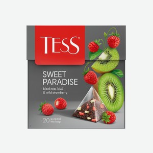 Чай черный Tess Sweet Paradise со вкусом земляники и киви 20