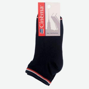 Носки женские Cinema в полоску темно-синие, размер 25