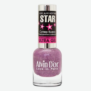 ALVIN D’OR Лак для ногтей STAR Супер Блеск, 04 Розово-серебряный