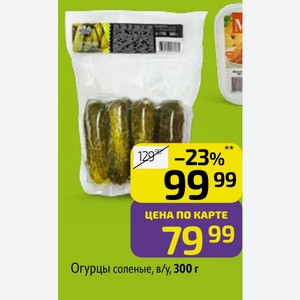 Огурцы соленые, в/у, 300 г