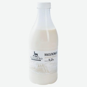 Молоко пастеризованное питьевое «Калачево» Домодедовское цельное обезжиренное 3,2% БЗМЖ охлажденное, 930 мл