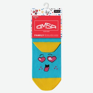 Носки детские Omsa Смайлик голубые, р. 31-34