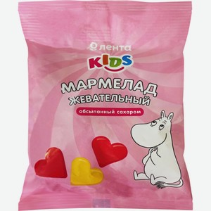 Мармелад жевательный ЛЕНТА KIDS Муми-тролли сердечки обсып. сахаром, Россия, 70 г