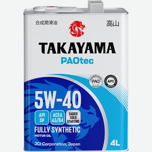 Масло моторное TAKAYAMA Paotec 5W-40 A3/B4 SP, Арт. 6056060, 4л