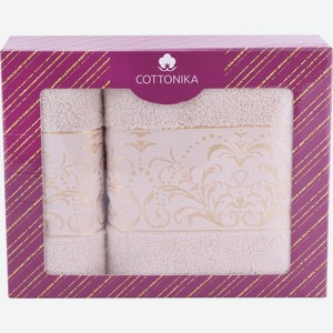 Набор махровых полотенец COTTONIKA Тоскана 50х70см, 70х120см, хл НрТоскана, Узбекистан