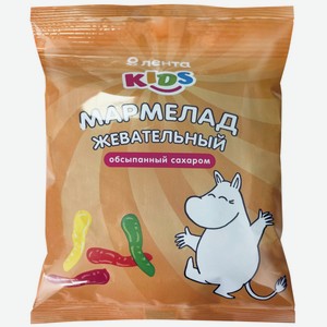 Мармелад жевательный ЛЕНТА KIDS Муми-тролли червячки-малыши обсып. сахаром, Россия, 70 г