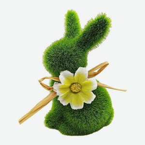 Фигурка декоративная Кролик с цветком 10см