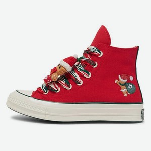CONVERSE Кроссовки Chuck 70 Hi X Mas Gingerbread & Knit Sock Red Womens, Размер 36.5