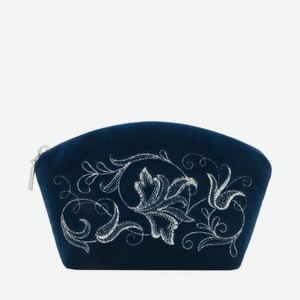 ТОРЖОКСКИЕ ЗОЛОТОШВЕИ Косметичка бархатная Мод 294 Рис 1196-2, Синий