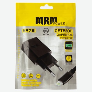 Сетевое зарядное устройство Red Line MRM GC-10 USB-A + кабель USB-A - Lightning 1 м., черный