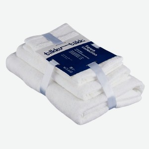 Набор махровых полотенец Tilkku Takki Sanpa белые, 4 шт