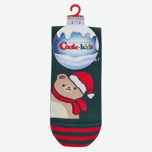 Носки детские Conte Kids Новогодние темно-зеленые, р.22-24