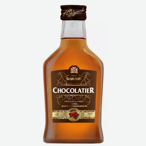 Коктейль коньячно-шоколадный ШУСТОВ ШОКОЛАТЬЕ ШОКОЛАД И ВИШНЯ 30% 0,1Л, 0,1