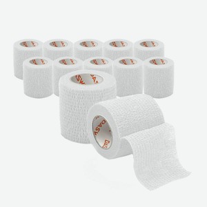 DASWERK Бинт эластичный бандажный защитный самофиксирующийся, Белый