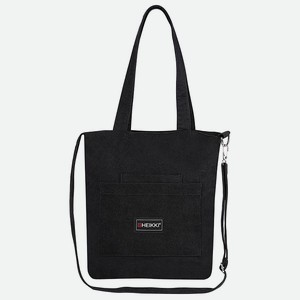 HEIKKI Сумка шоппер VELVET, вельвет, карманы, цвет: Черный, размер: 35