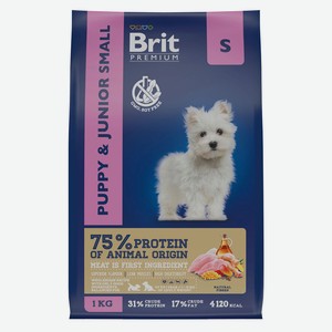 Brit Premium Dog Junior S. Сухой корм с курицей для молодых