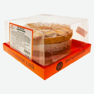 Торт песочный «Добрынинский» Лимончино с лимонным джемом и белковым кремом охлажденный, 470 г