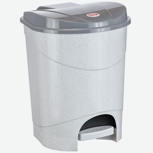 Контейнер для мусора с педалью 11 л Мраморный М 2891
