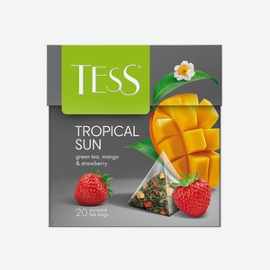 Чай зеленый Tess Tropical Sun со вкусом манго и клубники 20п