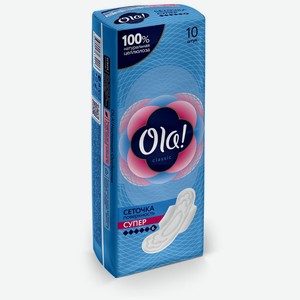 Прокладки гигиенические Ola! Classic Super сеточка с крылышк