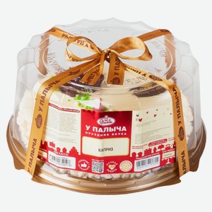 Торт воздушно-ореховый «У Палыча» Каприз со сливочно-заварным кремом безе миндалем и черносливом без глютена охлажденный, 700 г