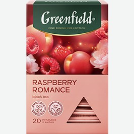 Чай Чёрный Гринфилд, Распберри Романс, С Ароматом Малины И Личи, 20 Пак.