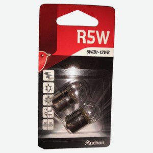 Лампа автомобильная АШАН Красная птица R5W, 2 шт