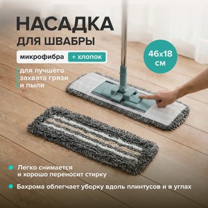 Насадка для швабры, Home Time, 46х18 см