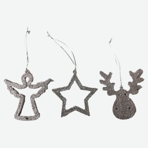 Елочное украшение Actuel Подвеска серебристая, 9 см