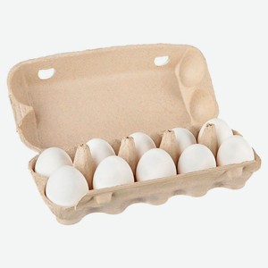 Социальный товар Яйцо куриное С0 белое лоток, 10 шт
