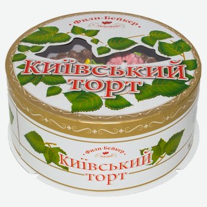 Торт безе «Фили-Бейкер» Новый Киевский воздушно-ореховый со сливочно-шоколадным кремом и фундуком охлажденный, 500 г