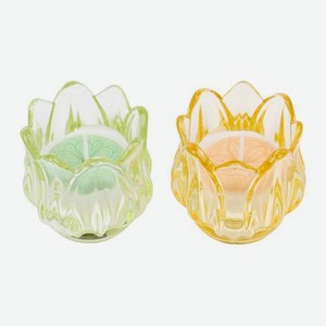 Свеча в фигурном стакане Тюльпан в ассортименте