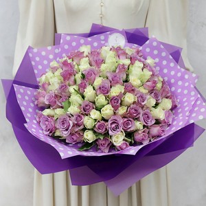 БУКЕТ МАРКЕТ ДАРИТЕ С УДОВОЛЬСТВИЕМ Букет из 101 розы - Нежность Кения 40 см., 1шт.