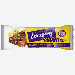 Батончик злаковый EVERYDAY GIGANT молочный шоколад/банан 50г