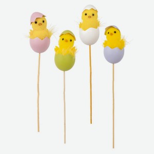 Фигурка декоративная пасхальная Вставка Цыпленок 4х3,5х32 см, 1 шт в ассортименте