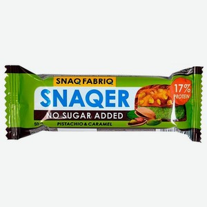 Батончик Snaq Fabriq Snaqer протеиновый Фисташка-Карамель без сахара, 50 г