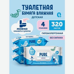 Влажная туалетная бумага Свежая нота 4 упак. 80 шт.