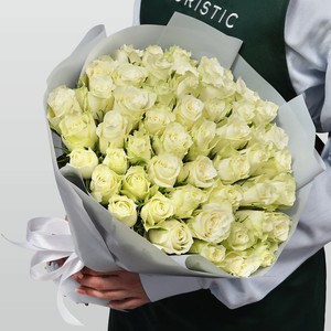 STUDIO FLORISTIC Роза Кения белая 51шт 40 см, 1 шт.