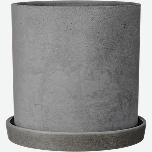 Горшок для цветов с поддоном КОМПОЗИТ Грэй №2 1.82л d 15см, серый цилиндр