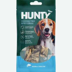 Лакомство для собак HUNTY Кожа тресковых рыб, 40г