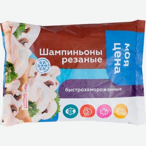 Шампиньоны Моя Цена быстрозамороженные нарезанные 700г