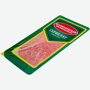 Колбаса Великолукский МК Сервелат Зернистый варено-копченая нарезка 150г